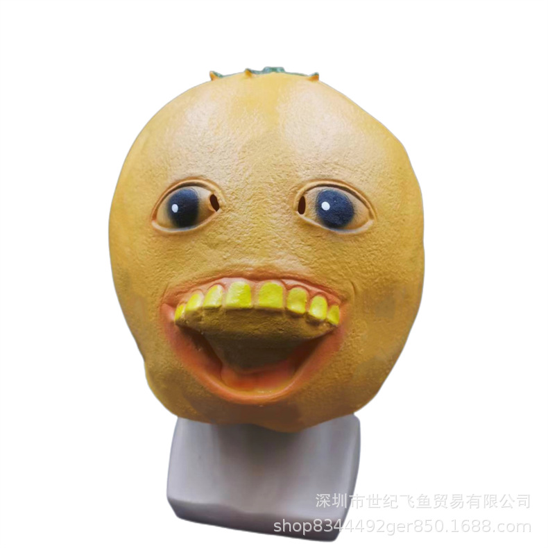 Fruta de uva piña naranja máscara plátano bola partido divertido rendimiento accesorios Halloween sombrerería