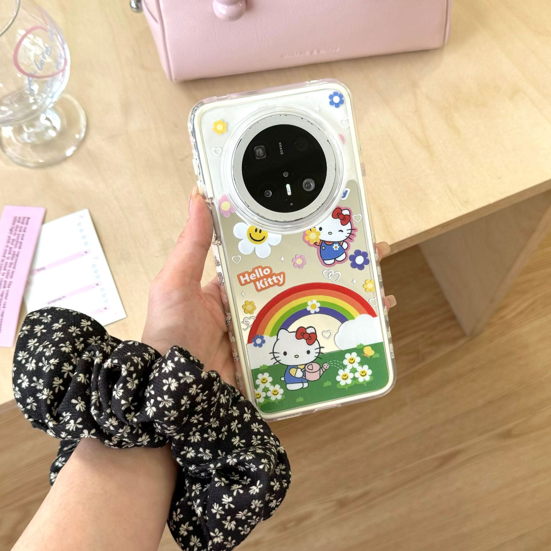 Rainbow Cartoon KT cat para Huawei Pura70Pro funda para teléfono móvil Mate60 espejo 70Pro nuevo P70 hembra 60P