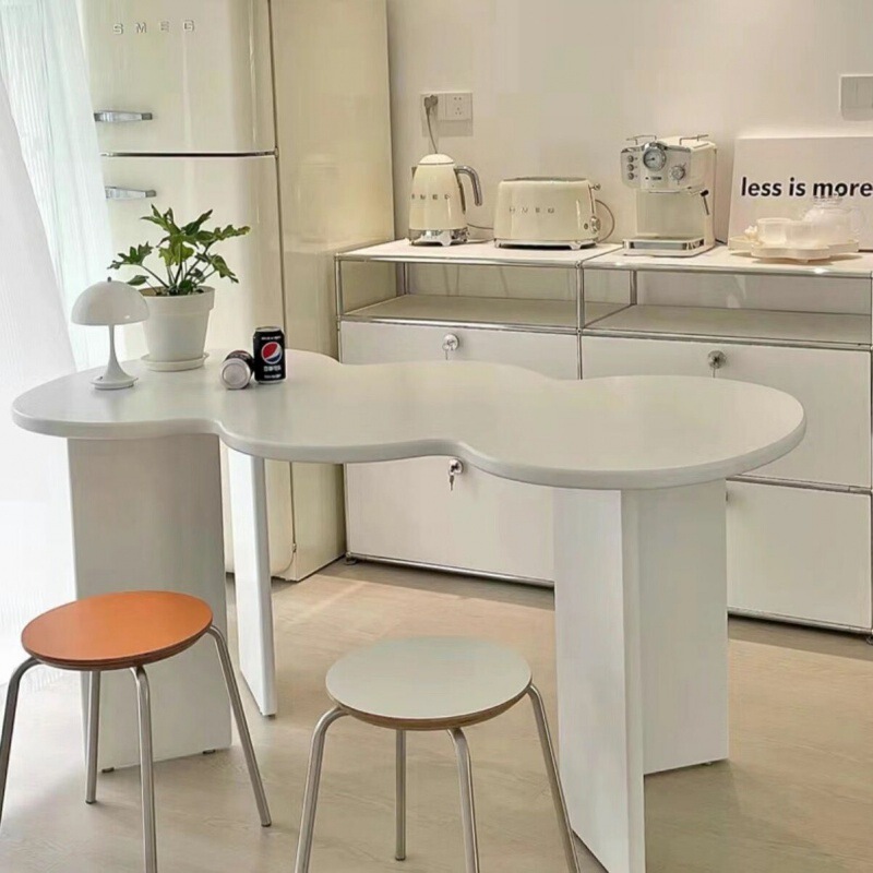 Household Island Modern Minimalist Dining Table Small Apartment Homestay Table Designer Special-shaped Wave Desk Desk
