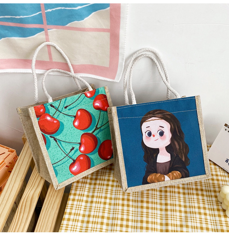 Women's Medium Canvas Cartoon Cute Zipper Canvas Bag display picture 29