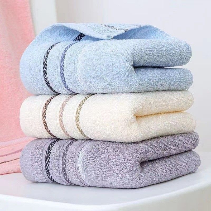 Serviette de bain épaisse en pur coton 80 g pour adulte, idéale pour le visage. Cadeau d'exportation transfrontalier. Rouge et blanc._voghion.com