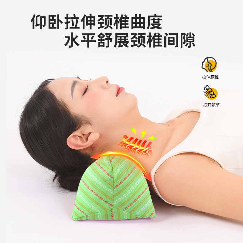 荞麦壳护颈椎三角枕纯棉老粗布颈椎枕睡眠成人家用办公腰靠荞麦枕|undefined
