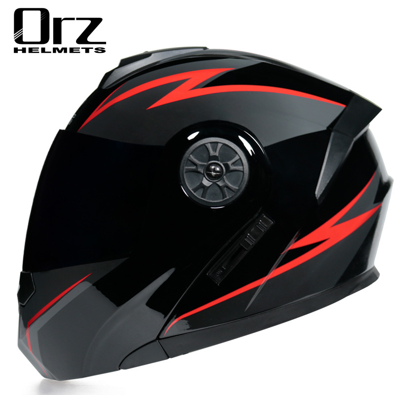 Casco de bicicleta eléctrica ORZ, gris, unisex, integral, para todas las estaciones, abierto, con doble visera, protección solar para ciclismo.