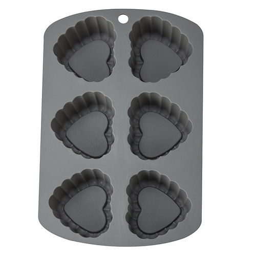 Heart-shaped 6-link silicone cake mold DIY baking tools love flower jelly dessert pudding mold candle mold
