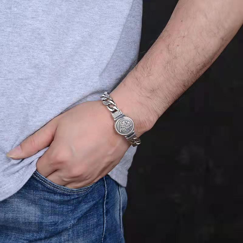 Vintage Six-Character Mantra Spinner Bracelet