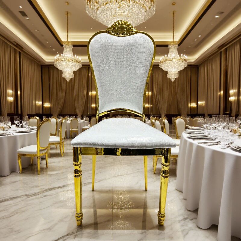 镀金酒店宴会婚礼宴会厅元宝餐椅家用金属靠背椅Weddingchair现货|undefined