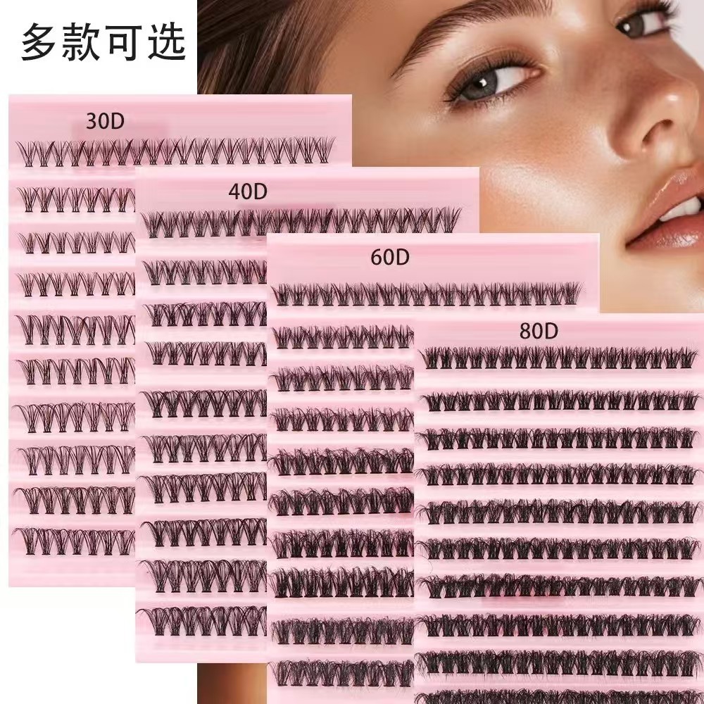 Nuevos productos de comercio exterior europeos y estadounidenses Venta caliente Abanico de plumas Injerto de gran capacidad Fábrica de pelos al por mayor Pestañas postizas segmentadas de un solo grupo