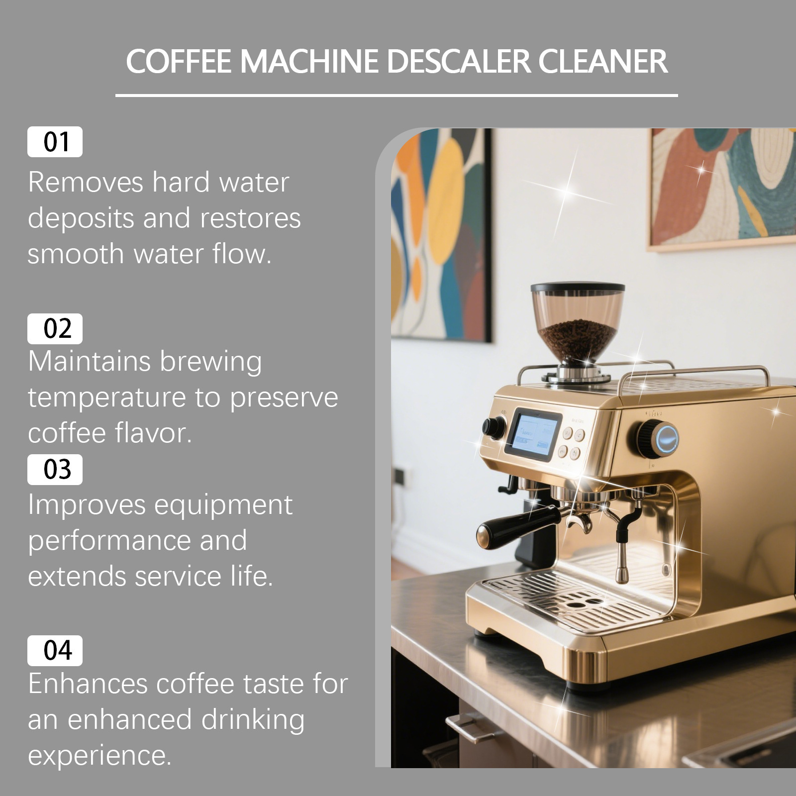 JAKEHOE desincrustante para la máquina de café, limpieza diaria, manchas, escala, limpieza de filtro, cuidado de cafeteria doméstica