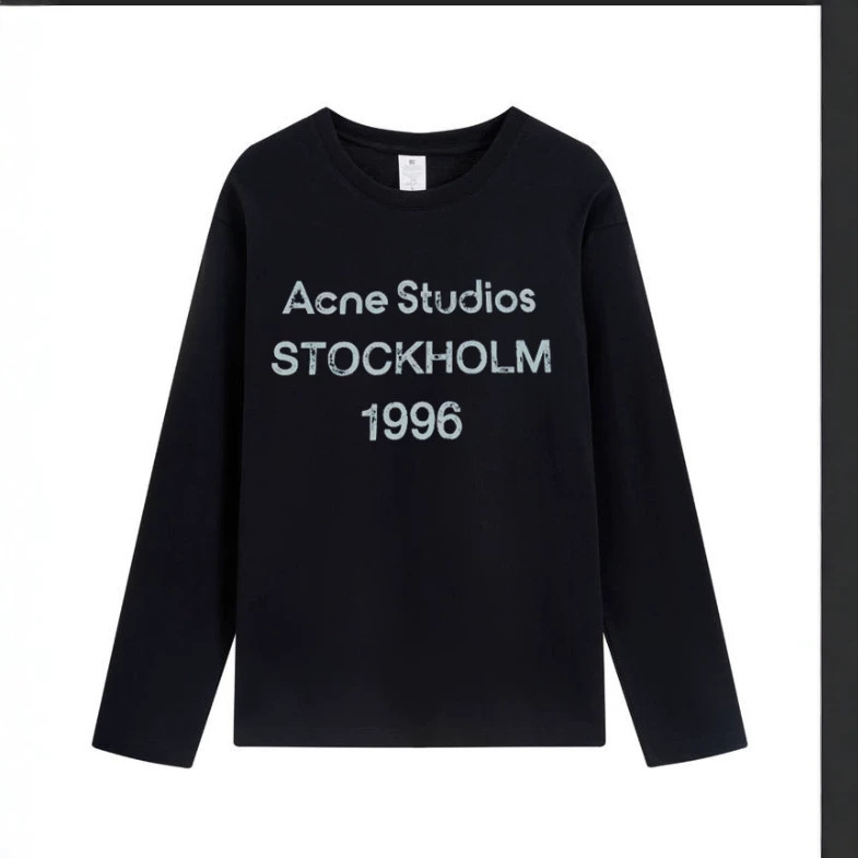 Supreme üzərində hərf çapı olan uzunqol ağ-qara köynək, unisex