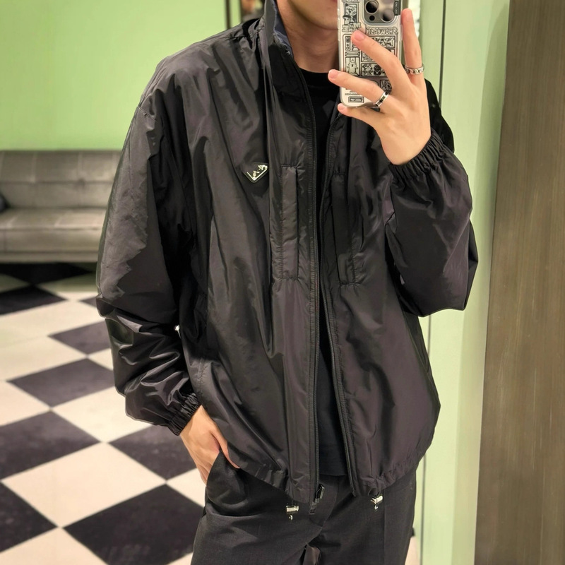 Original Brand In-Stock P Brand Internet Celebrity Style Recycled Nylon Detachable Hood Reversible Jacket for Men and Women