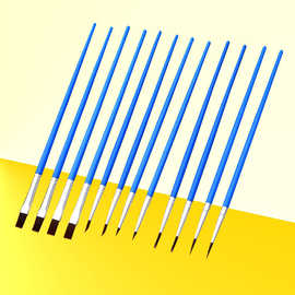 批发儿童尼龙毛画笔DIY涂鸦绘画笔刷勾线笔扁平头数字颜料绘画笔