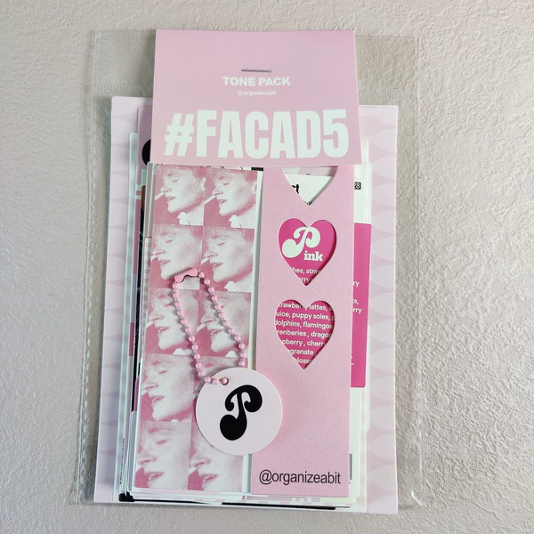 #FACAD5 pink sticker bag