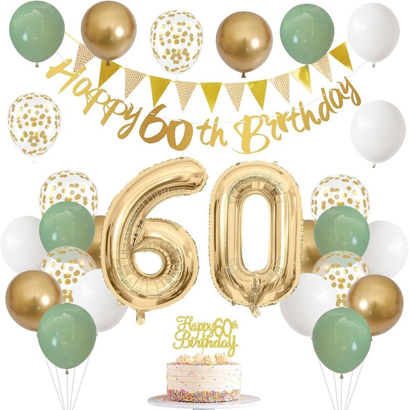 グリーンゴールド誕生日パーティーフラグバルーンインサートデジタルホイルバルーンクロスボーダー1歳の誕生日装飾アレンジメントセット|undefined