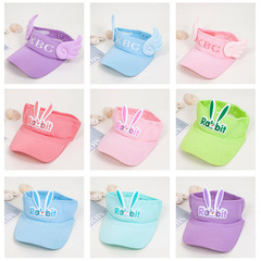 Hat Children's Hollow Top Sun Hat Spring and Summer Cute Rabbit Ears Fisherman Sun Protection Beach Hat Baby Sun Peaked Hat