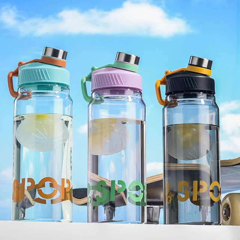 Taza de agua deportiva de plástico anticaídas de gran capacidad portátil para estudiantes de género creativo coreano taza espacial portátil resistente a altas temperaturas