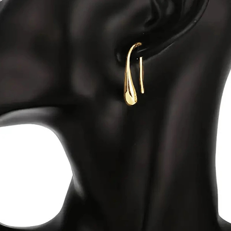 8g Weight Copper Ear Needle Material Earrings Classification 1 Pair Quantity Travel, Street, Shopping Occasion Copper Material U Shape, Water Droplets Pattern Women's Gender Plating Design Basic, Streetwear, Cool Style Style 1 Pair Basic Streetwear Cool Style U Shape Water Droplets Plating Copper Earrings 11