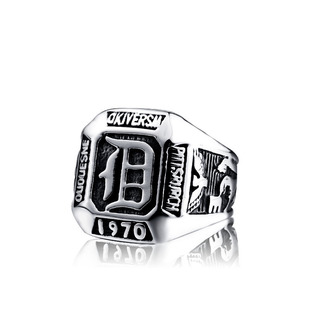 beier foreign trade retro jewelry wholesale new letters DB ring stainless steel vampire personality men's ring