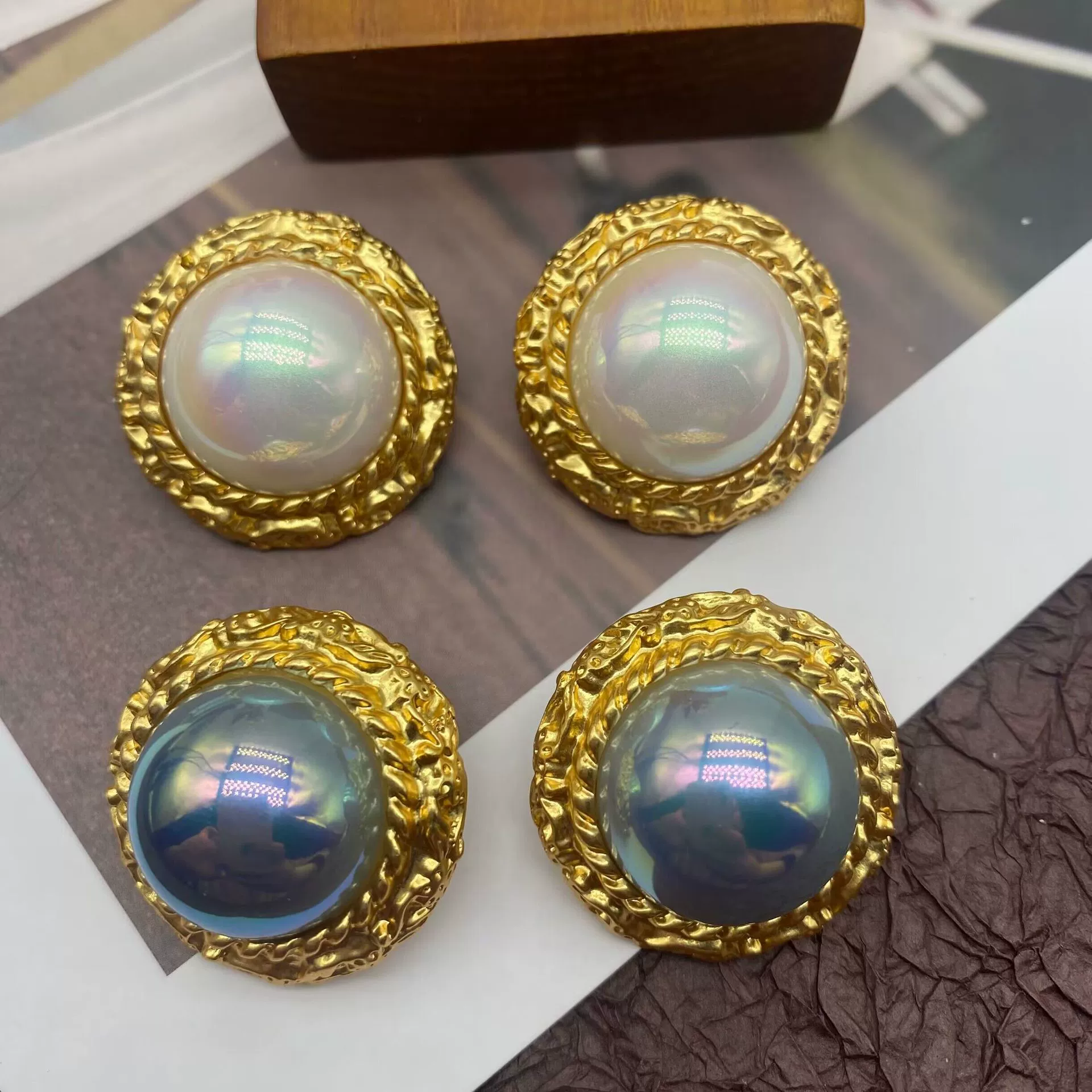 Новый аксессуар ретро, серебряная игла, серьги из жемчуга, клипсы на уши, 22 карата, образец серебро 925, оптом