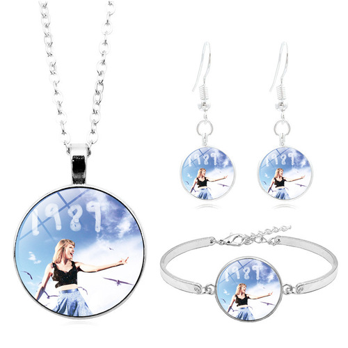 Taylor Swift necklace set Taylor Swift European and American fashion bracelet earrings jewelry set