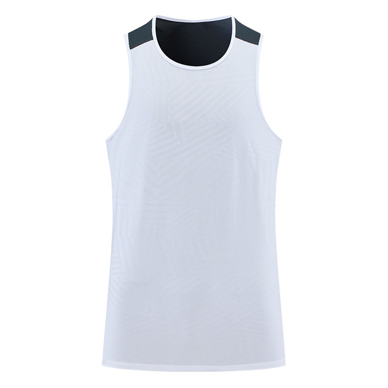 Deportes de los hombres de verano Chaleco de secado rápido sudor-absorbente transpirable correr fitness obstáculo cuello redondo sin mangas Delgado chaleco en stock