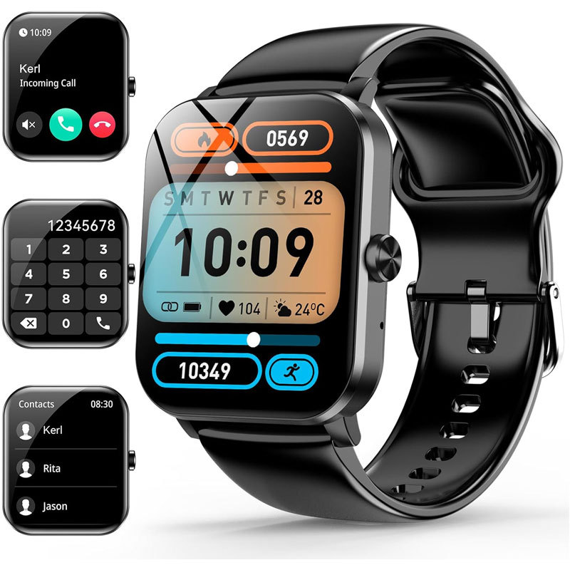 亞馬遜專供男性智能手表電話心率睡眠監(jiān)視計(jì)步IP68防水健身手表