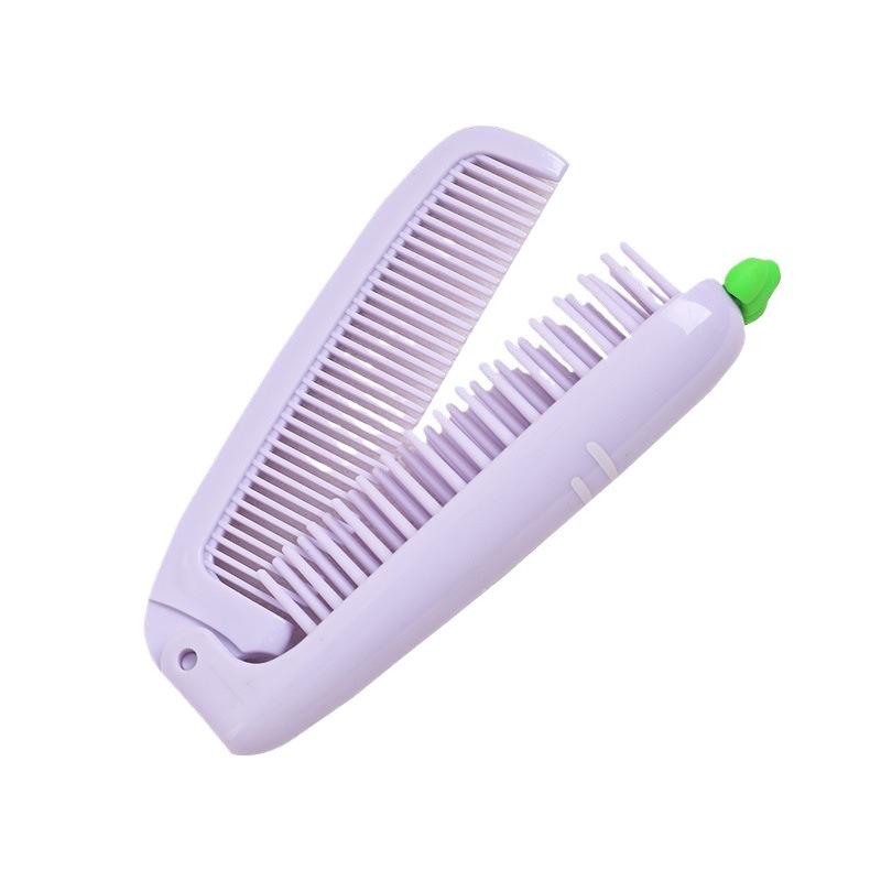 Pequeña niña estudiante cabello largo portátil recto doble uso peine de niños lindos peines plegables de zanahoria nuevo