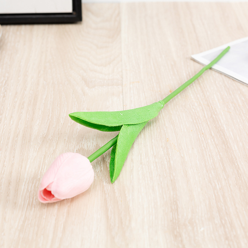 Dufu simulación mini tulipán falso flor casa sala de estar decoración arreglo floral material sensación PU decoración de la boda