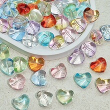 可爱风琉璃爱心桃心穿孔散珠子DIY手工手串手链编织串珠材料饰品