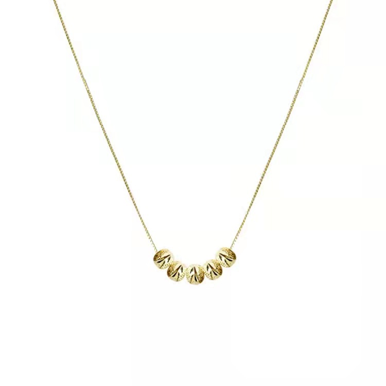 Wufu linmen collar de las mujeres hermosas cuentas de la suerte chapado en oro clavícula cadena moda Luz de lujo temperamento joyería TikTok mismo estilo al por mayor