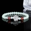 White crystal jade, bracelet, flowered, 6mm