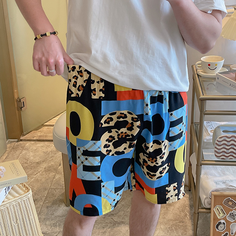 YY 남자 반바지-편지 레오파드 무늬