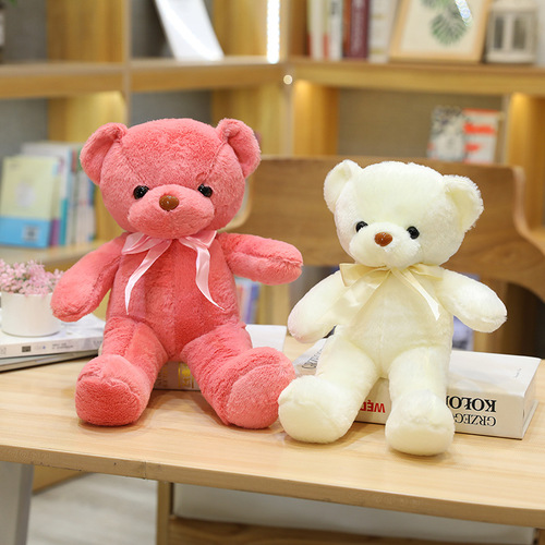 Colorful Ribbon Teddy Bear Plush Toy Doll Wedding Catch Machine Rag Doll Small Goods Bear Toy Wholesale