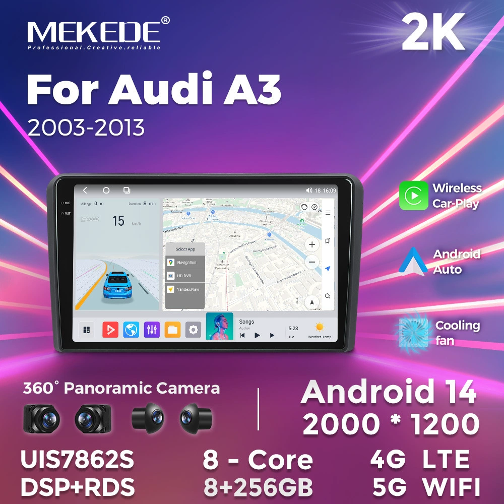 Кросс-бордер взрыв подходит для модификации Android CarPlay на Audi A3 после обратного разворота навигационного хоста