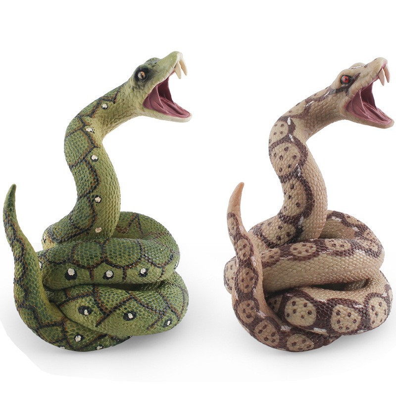 Reptiles de simulación Sksk serpiente pitón modelo de niños cognición oro gigante pitón decoración juguetes