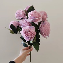 10头法式大玫瑰仿真花绢花假花婚庆摄影跨境热卖家居装饰礼物花材