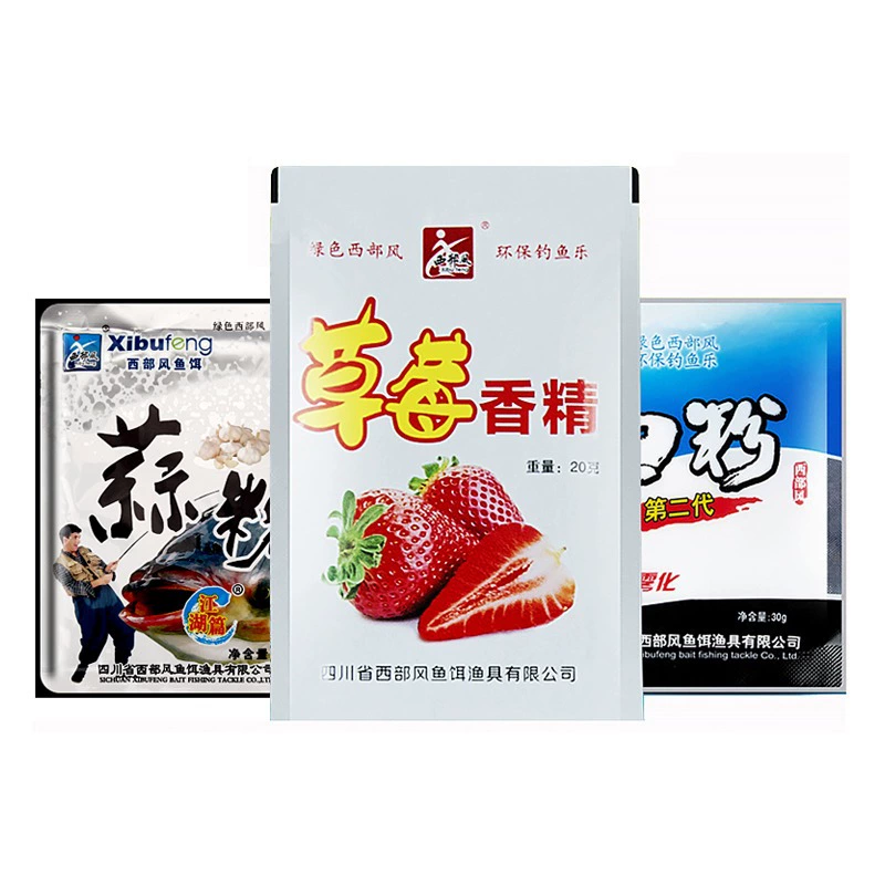 Стратегия западного стиля Strawberry essence garlic powder concentrate and small medicine attractant silver carp bait additive white powder 500 bags/piece