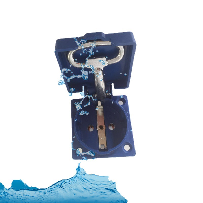 防雨欧式欧标德式德标蓝色插座 SCHUKO插座防水插座10-16A多功能