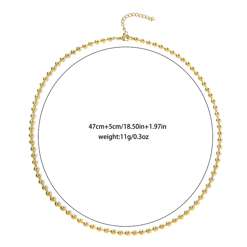 Fashionable universal necklace from pearl stainless steel, accessory, European style, simple and elegant design
