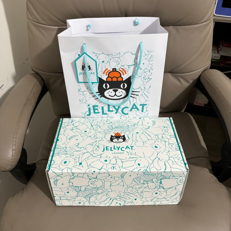 Spot Jellycat British Toy Carton Gift Box Paper Bag Blue Dust Bag Colorful Handbag Wholesale