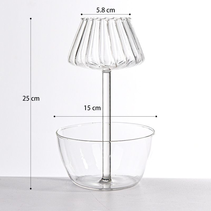 De estilo europeo plato de fruta de vidrio mesa de comedor candelabro con velas cena decoración de moda creativa merienda accesorios de decoración