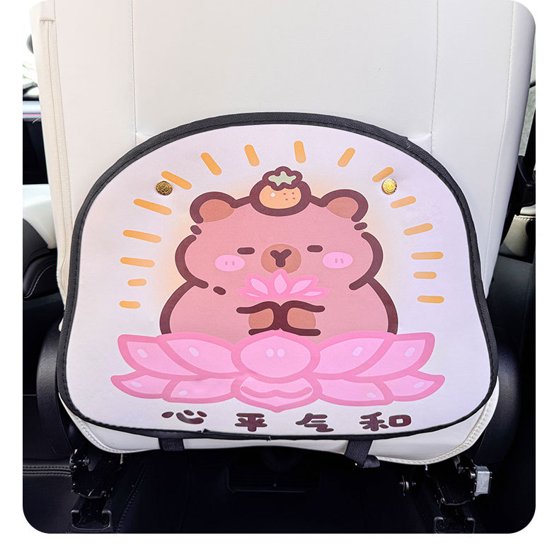 Kapibala Cartoon Cute Car Seat Back Anti-Kick Pad Simple and Comfortable Storage Bag Anti-Kick Pad Anti-Dirty Pad