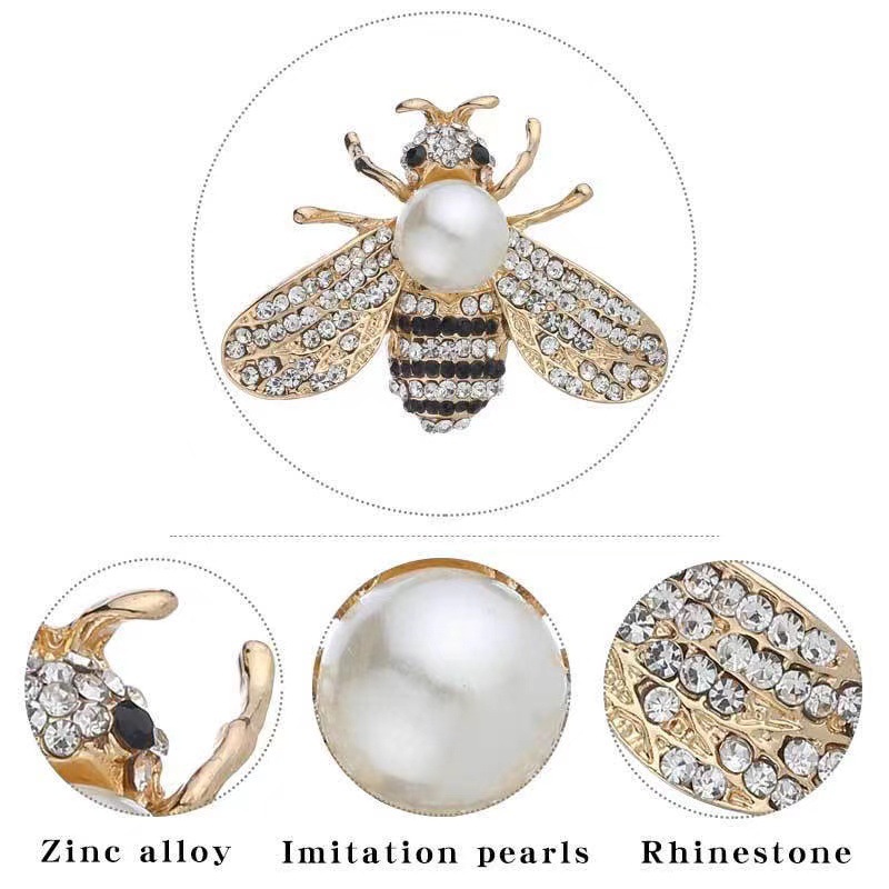 Nuova spilla a forma di ape in stile coreano, spilla con diamanti di alta qualità, accessori per abiti da insetto dei cartoni animati alla moda ed eleganti_voghion.com