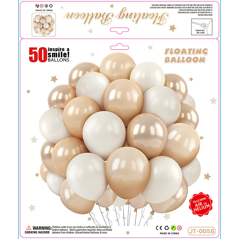 50Pcs set de globos transfronterizos al por mayor matte decoración de cumpleaños escena de decoración de la fiesta artículos de vestuario de alta calidad