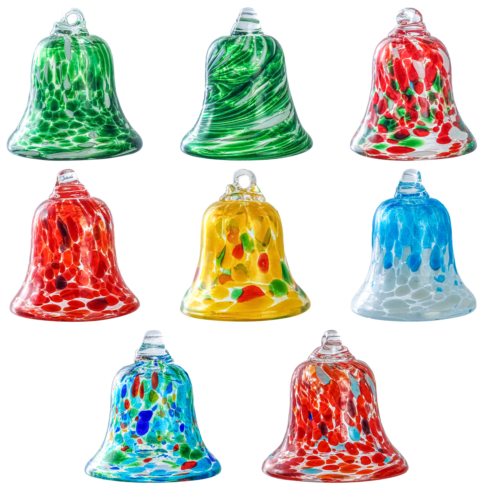 Cross-Border New Product Christmas Bell Glass Material Christmas Decoration Gift Christmas Tree Hanging Christmas Bell