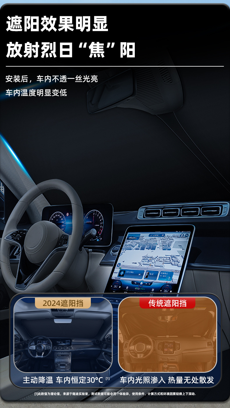 Car Sunshade, Sun Protection and Heat Insulation Sunshade Curtain, Car Interior Sunshade, Front Windshield Cover, Car Window Sunshade Curtain