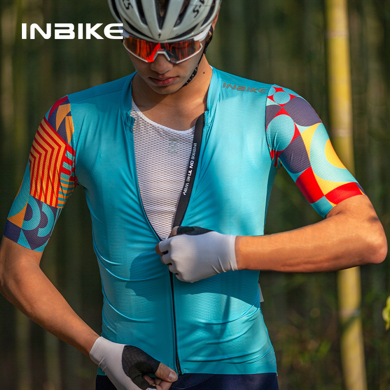 INBIKE New Short-sleeved Cycling Suit Men's Top suit Quick-drying Highway Mountain Bike Costume