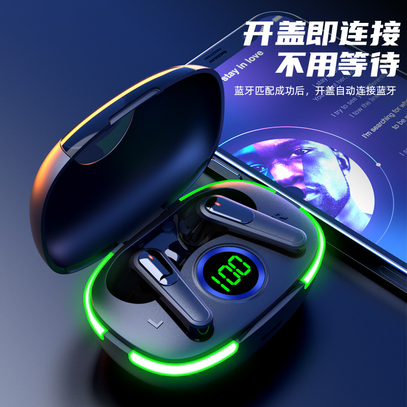 Nuevo auricular inalámbrico PRO80 transfronterizo LED pantalla digital inteligente cubierta abierta incluso juego de baja latencia entrega de una sola pieza