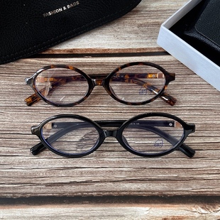 2024 New Style Glasses Frame Nerd Mearsight Mirror Oval Flat Mirror Small Frame Retro Korean Style Plain Glasses Frame for Women