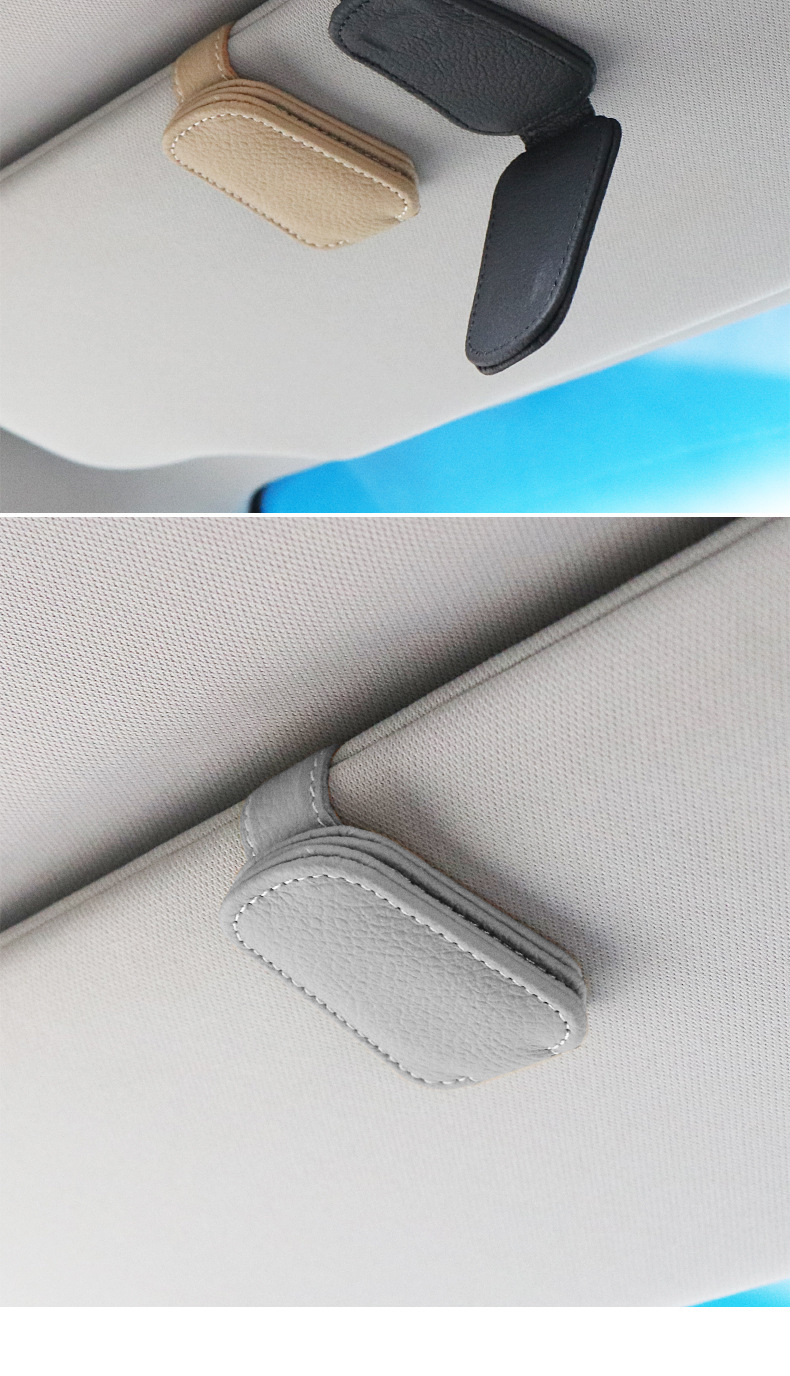 Cross-border explosions new multifunctional sunglasses card holder eye box creative car sun visor glasses holder storage box factory