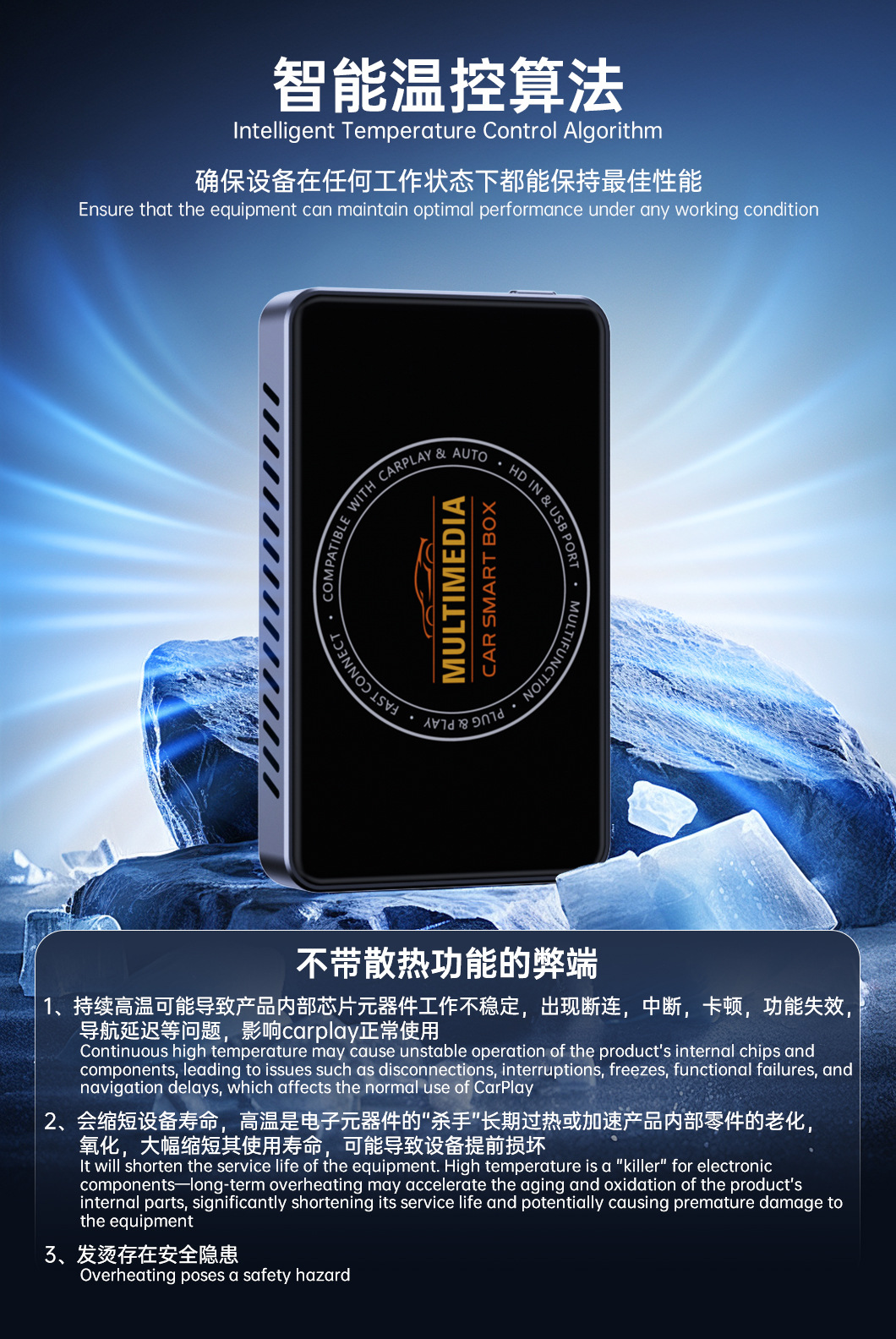 Cross-Border Carplay Screen Projector Car Tv Box Carplay/Android Auto to HDMI Video Box